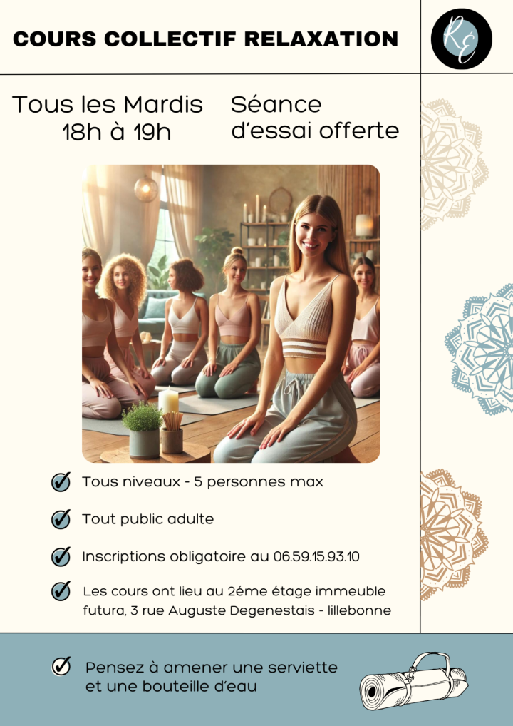 Beige Marron Vert Noir Illustré élégant Moderne Evènement Cours de Yoga Affiche Poster